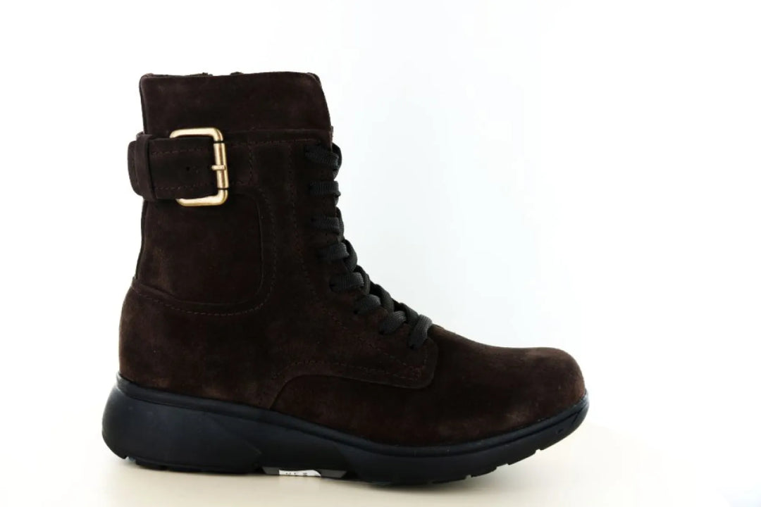 Xsensible 30232.5 veterboot dames, bruin suede, wijdte G 1/2, comfortabele schoen voor dagelijks gebruik.
